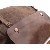 TD2 MAIL VINTAGE™ miejska torba na ramię. Bawełna i skóra naturalna (kawowa)
